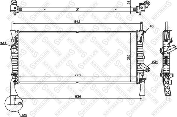 Stellox 10-26752-SX - Radiator, engine cooling autospares.lv