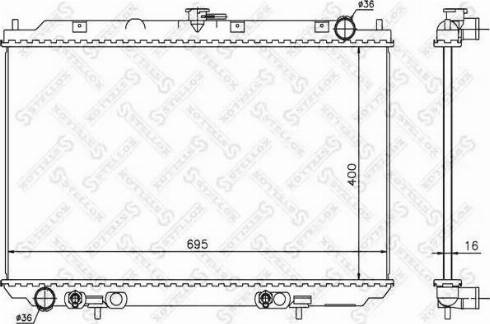 Stellox 10-26727-SX - Radiator, engine cooling autospares.lv