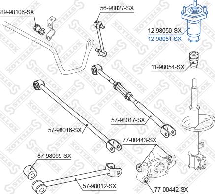 Stellox 12-98051-SX - Top Strut Mounting autospares.lv