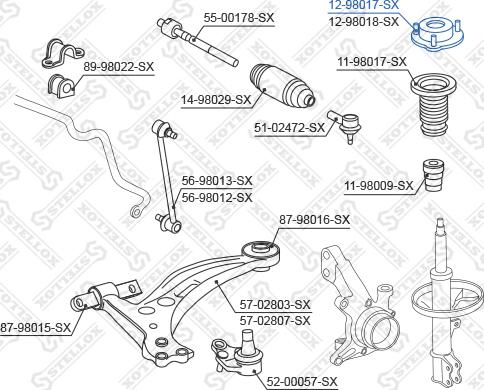 Stellox 12-98017-SX - Top Strut Mounting autospares.lv