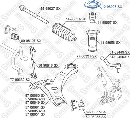 Stellox 12-98027-SX - Top Strut Mounting autospares.lv