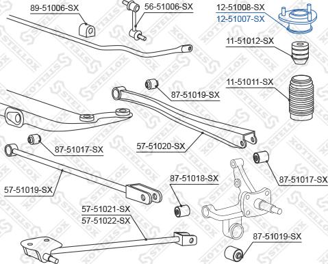 Stellox 12-51007-SX - Top Strut Mounting autospares.lv