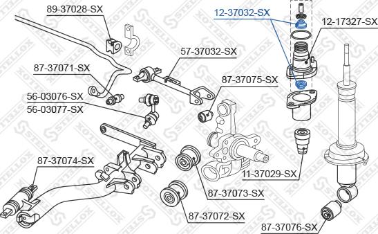 Stellox 12-37032-SX - Spacer Bush, shock absorber autospares.lv