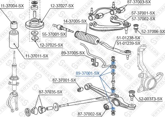 Stellox 89-37001-SX - Bearing Bush, stabiliser autospares.lv