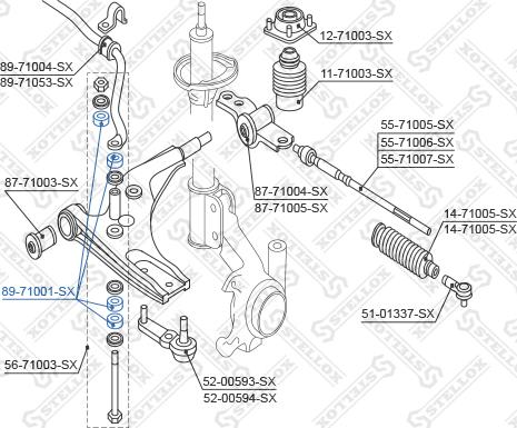 Stellox 89-71001-SX - Bearing Bush, stabiliser autospares.lv