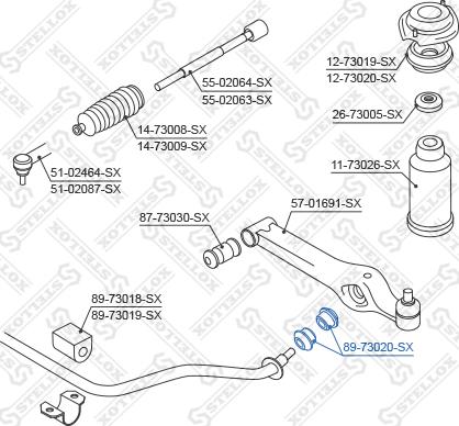 Stellox 89-73020-SX - Bearing Bush, stabiliser autospares.lv