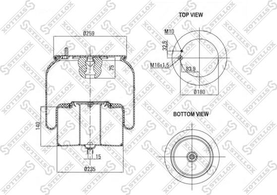 Stellox 84-00141-SX - Bellow, air suspension autospares.lv