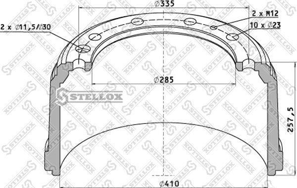 Stellox 85-00027-SX - Brake Drum autospares.lv