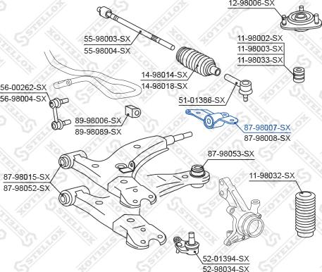 Stellox 87-98007-SX - Bush of Control / Trailing Arm autospares.lv