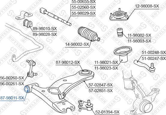 Stellox 87-98011-SX - Bush of Control / Trailing Arm autospares.lv