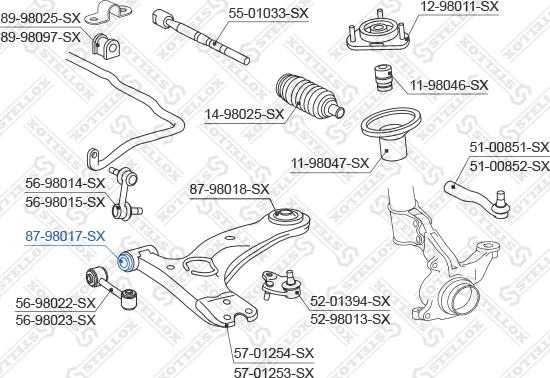 Stellox 87-98017-SX - Bush of Control / Trailing Arm autospares.lv