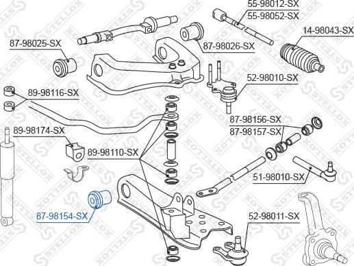 Stellox 87-98154-SX - Bush of Control / Trailing Arm autospares.lv