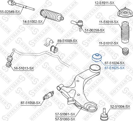 Stellox 87-51025-SX - Bush of Control / Trailing Arm autospares.lv