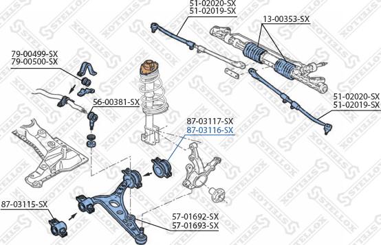 Stellox 87-03116-SX - Bush of Control / Trailing Arm autospares.lv