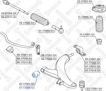 Stellox 87-17009-SX - Bush of Control / Trailing Arm autospares.lv