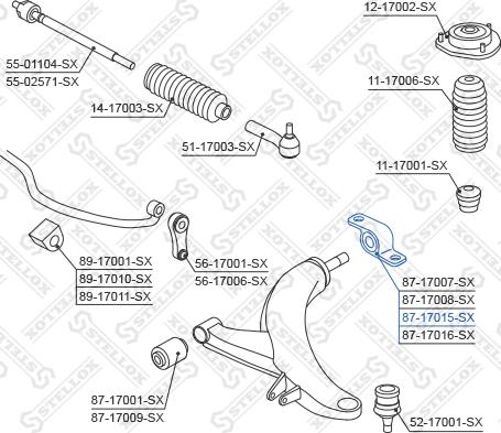 Stellox 87-17015-SX - Bush of Control / Trailing Arm autospares.lv