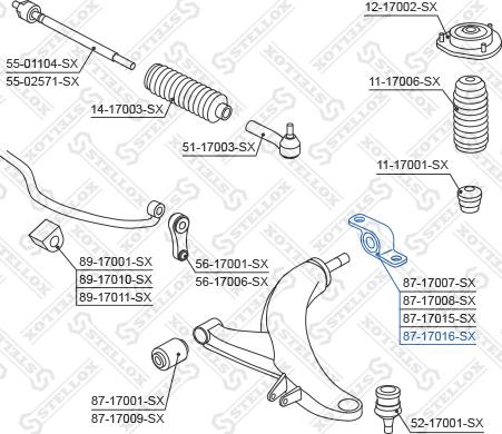 Stellox 87-17016-SX - Bush of Control / Trailing Arm autospares.lv