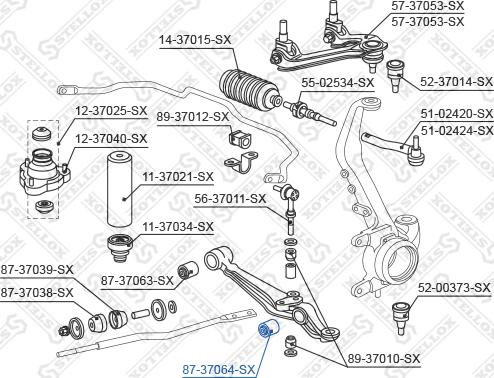 Stellox 87-37064-SX - Bush of Control / Trailing Arm autospares.lv