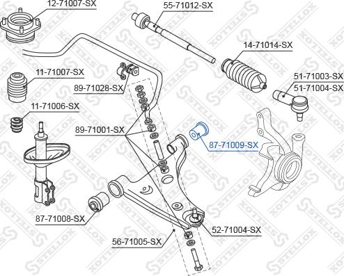 Stellox 87-71009-SX - Bush of Control / Trailing Arm autospares.lv