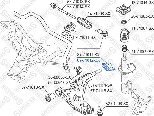 Stellox 87-71012-SX - Bush of Control / Trailing Arm autospares.lv