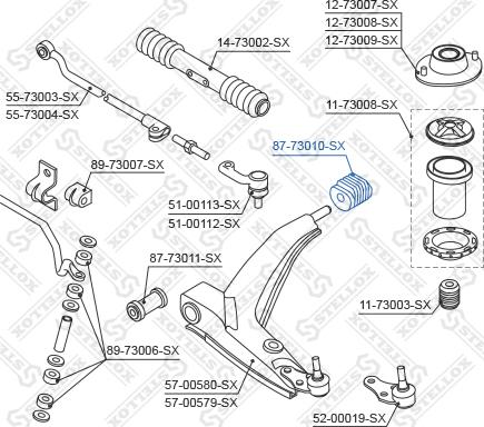 Stellox 87-73010-SX - Bush of Control / Trailing Arm autospares.lv