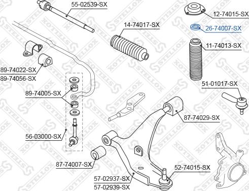 Stellox 26-74007-SX - Rolling Bearing, suspension strut support mounting autospares.lv