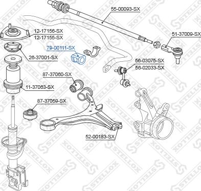 Stellox 79-00111-SX - Bearing Bush, stabiliser autospares.lv