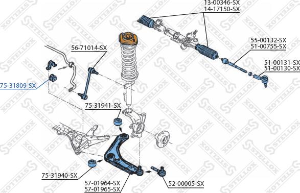 Stellox 75-31809-SX - Bearing Bush, stabiliser autospares.lv