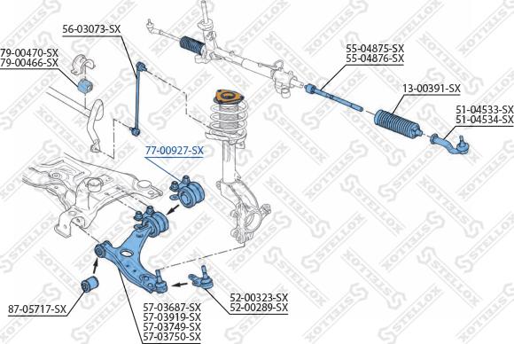 Stellox 77-00927-SX - Bush of Control / Trailing Arm autospares.lv