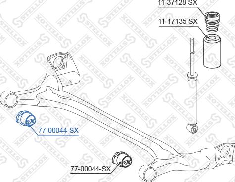 Stellox 77-00044-SX - Bush of Control / Trailing Arm autospares.lv