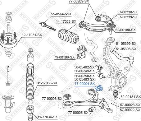 Stellox 77-00004-SX - Bush of Control / Trailing Arm autospares.lv