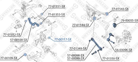 Stellox 77-00117-SX - Bush of Control / Trailing Arm autospares.lv