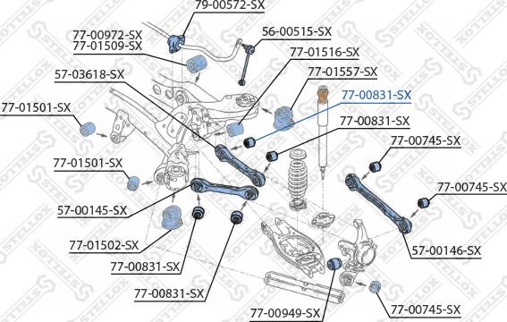 Stellox 77-00831-SX - Bush of Control / Trailing Arm autospares.lv