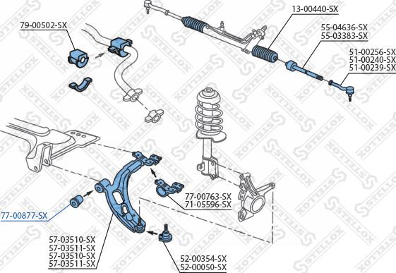 Stellox 77-00877-SX - Bush of Control / Trailing Arm autospares.lv