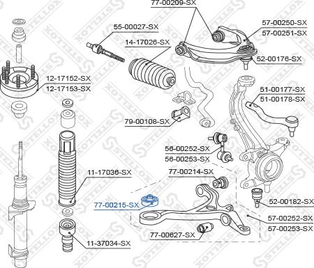 Stellox 77-00215-SX - Bush of Control / Trailing Arm autospares.lv