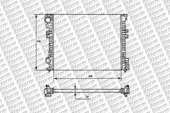 Storm 25001 - Radiator, engine cooling autospares.lv