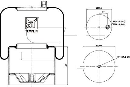 ST-Templin 04.060.6006.940 - Bellow, air suspension autospares.lv