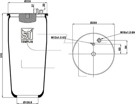 ST-Templin 04.060.6106.940 - Bellow, air suspension autospares.lv