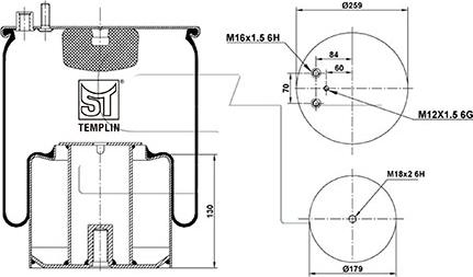 ST-Templin 04.060.6106.931 - Bellow, air suspension autospares.lv