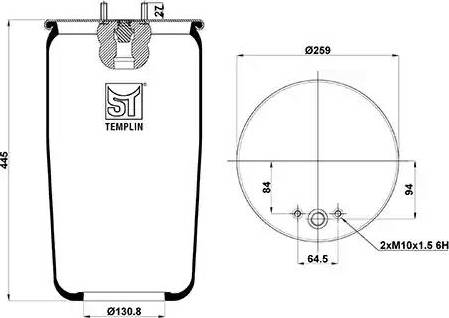 ST-Templin 04.060.6106.481 - Bellow, air suspension autospares.lv