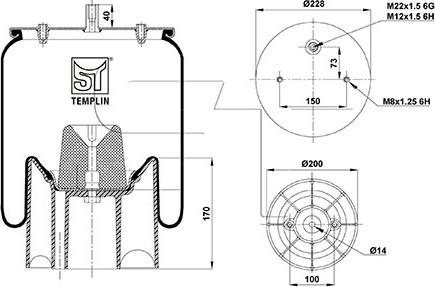 ST-Templin 04.060.6106.050 - Bellow, air suspension autospares.lv