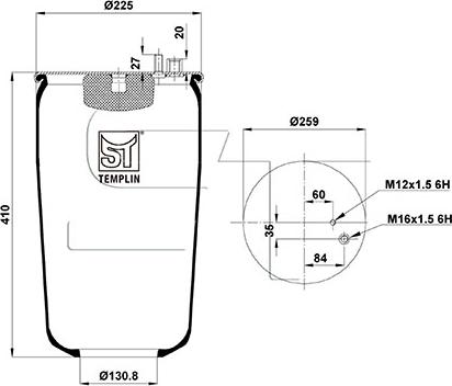 ST-Templin 04.060.6206.250 - Bellow, air suspension autospares.lv