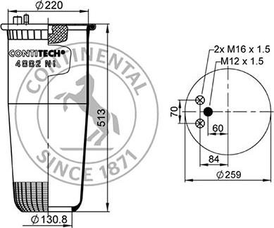 ST-Templin 04.010.6100.930 - Bellow, air suspension autospares.lv