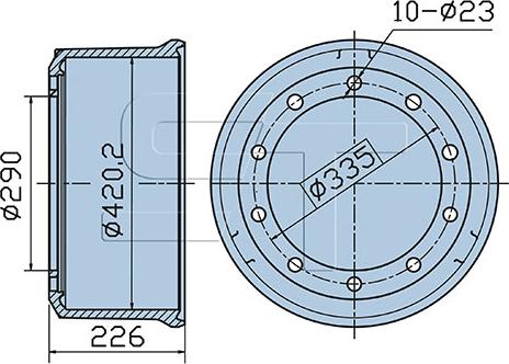 ST-Templin 03.090.0252.120 - Brake Drum autospares.lv