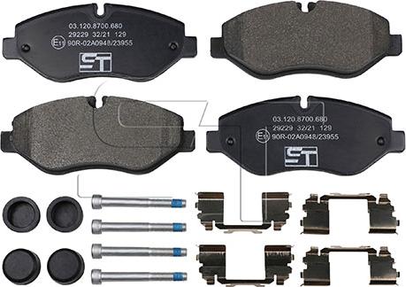 ST-Templin 03.120.8700.680 - Brake Pad Set, disc brake autospares.lv