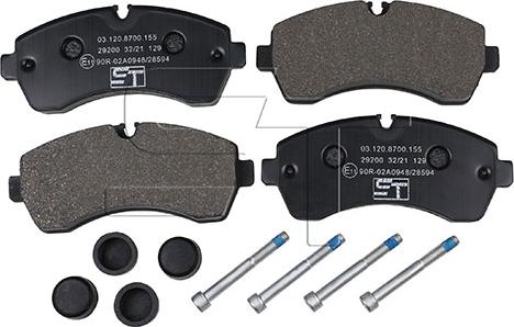 ST-Templin 03.120.8700.155 - Brake Pad Set, disc brake autospares.lv