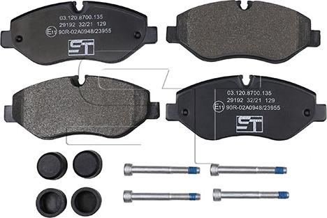 ST-Templin 03.120.8700.135 - Brake Pad Set, disc brake autospares.lv