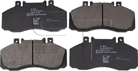 ST-Templin 03.120.8700.170 - Brake Pad Set, disc brake autospares.lv