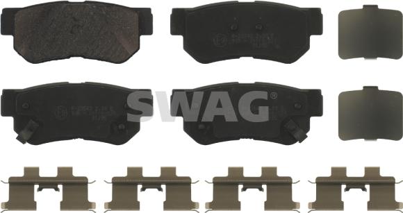 Swag 90 91 6678 - Brake Pad Set, disc brake autospares.lv