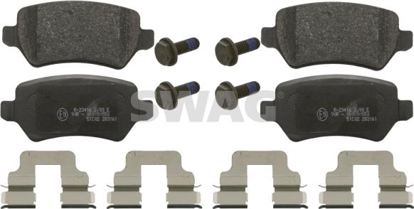 Swag 40 91 6511 - Brake Pad Set, disc brake autospares.lv